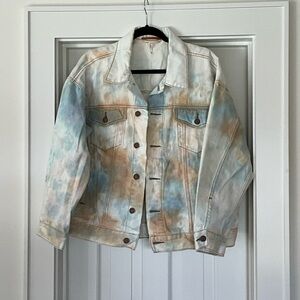 Free People Tie Dye Jean Jacket